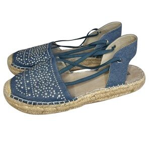 White Mountain Denim Blue Espadrilles